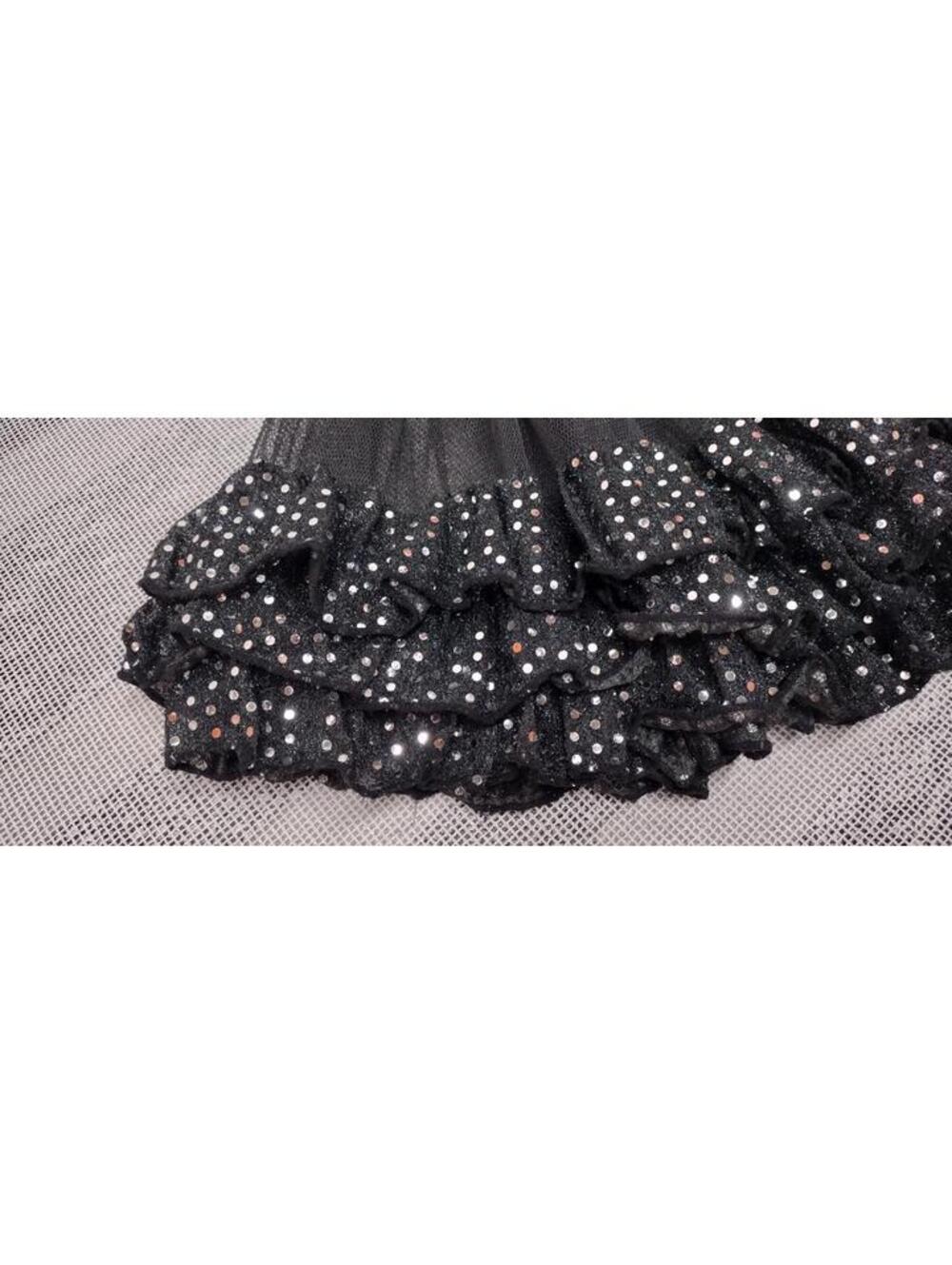 Skirt Raver Black Tulle Sexy Skirt Plastic Faux Silver Sequin Waist 24 in Xs S - Picture 16 of 16